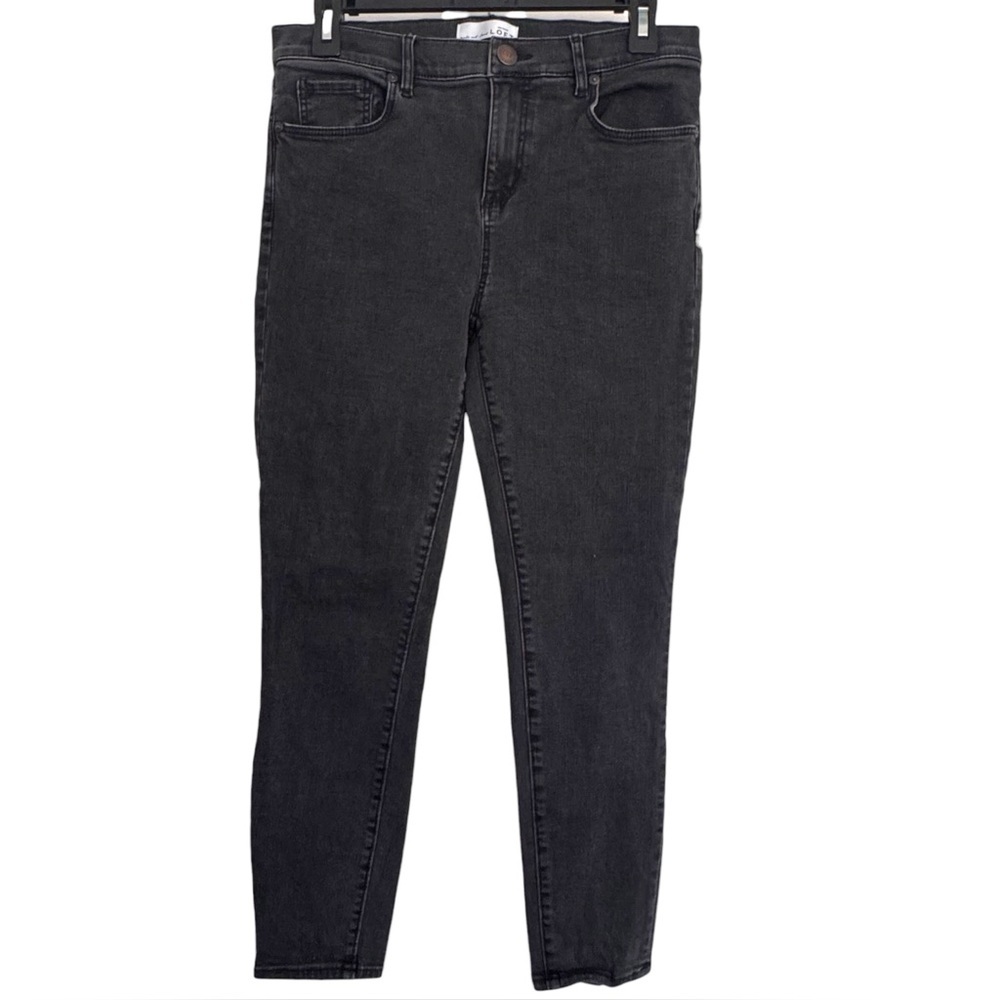 LOFT Size 29/8 Black Denim Legging Crop 5 Pocket Jeans Cotton-Spandex